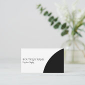 Simple Colorblock Boutique Black Visitekaartje Informatiekaartje (Staand voorkant)