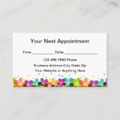 Simple Colorful Appointment Reminder Business Card Afsprakenkaartje (Voorkant)