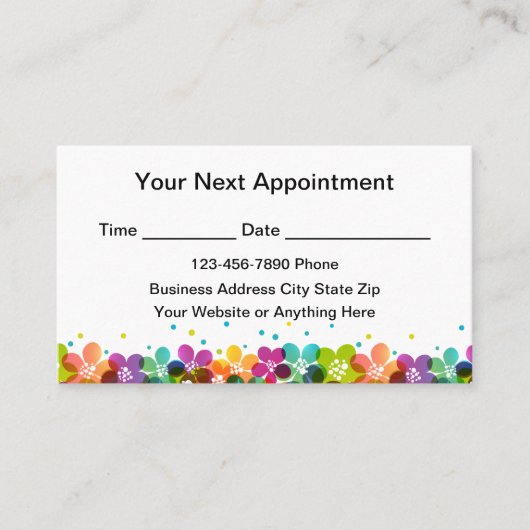 Simple Colorful Appointment Reminder Business Card Afsprakenkaartje (Voorkant)