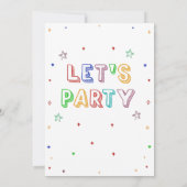 Simple Colorful Birthday Invitation Kaart (Achterkant)