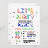Simple Colorful Birthday Invitation Kaart (Voorkant / Achterkant)