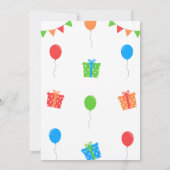 Simple Colorful Birthday Party Invitation Kaart (Achterkant)