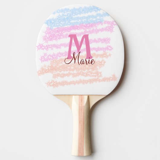 Simple colorful glitter sparkle add name monogram tafeltennisbatje (Voorkant)