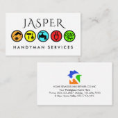 Simple Colorful Handyman Icons Visitekaartje (Voorkant / Achterkant)