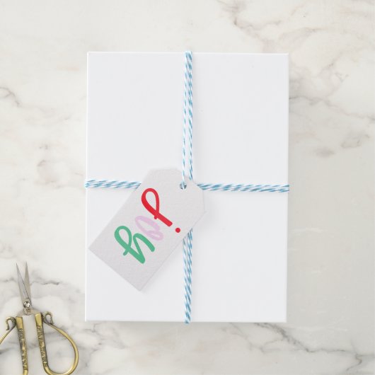 Simple colorful holiday Joy Cadeaulabel (Met Touw)