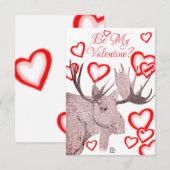 Simple Colorful Moose Text Valentijnsdag Kaart (Voorkant / Achterkant)