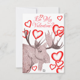 Simple Colorful Moose Text Valentijnsdag Kaart