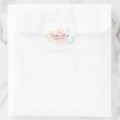 Simple Colorful Pastel Waterverf Splash MUA Vierkante Sticker (Tas)