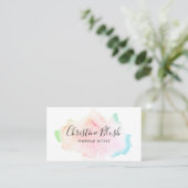 Simple Colorful Pastel Waterverf Splash MUA Visitekaartje (Staand voorkant)