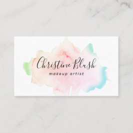 Simple Colorful Pastel Waterverf Splash MUA Visitekaartje