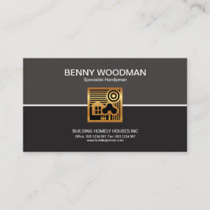 Simple Column Gold Home Scene Handyman Service Visitekaartje