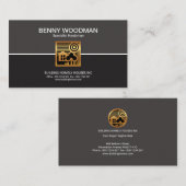 Simple Column Gold Home Scene Handyman Service Visitekaartje (Voorkant / Achterkant)