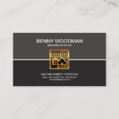 Simple Column Gold Home Scene Handyman Service Visitekaartje (Voorkant)