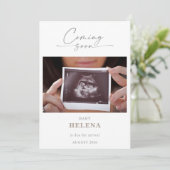 Simple Coming Soon Pregnancy Announcement Card Kaart (Staand voorkant)