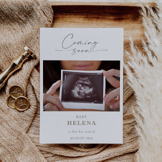 Simple Coming Soon Pregnancy Announcement Card Kaart