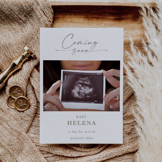 Simple Coming Soon Pregnancy Announcement Card Kaart
