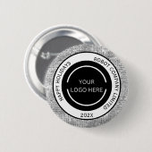 Simple Company Logo and Name Silver Ronde Button 5,7 Cm (Voorkant /achterkant)
