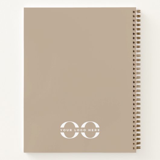 Simple Company Logo Beige Notitieboek (Achterkant)