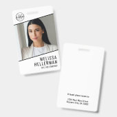 Simple Company Logo Employee ID Badge (Voor- en achterkant)