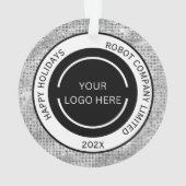 Simple Company Logo en naam Silver Ornament (achterkant)