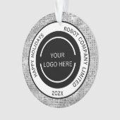 Simple Company Logo en naam Silver Ornament (voorkant)