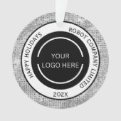 Simple Company Logo en naam Silver Ornament (voorkant)