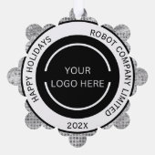 Simple Company Logo en naam Silver Ornament Kaart (Achterkant)