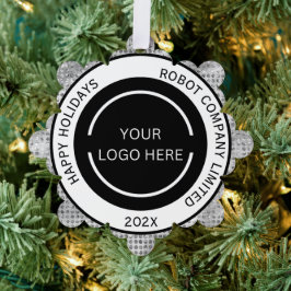 Simple Company Logo en naam Silver Ornament Kaart