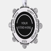 Simple Company Logo en naam Silver Ornament Kaart (Links)