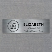 Simple Company Logo Silver Naamplaatje