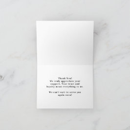 Simple Company Logo Thank You Note Card Bedankkaart