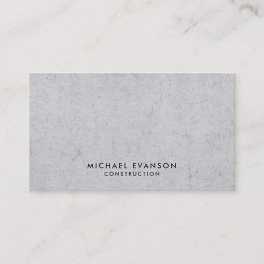 Simple Concrete Look Construction Professional Visitekaartje (Voorkant)