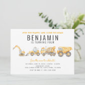 Simple Construction Birthday Dump Truck Party Kaart (Staand voorkant)