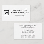 Simple Consultant-profielkaart Visitekaartje (Voorkant / Achterkant)