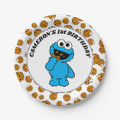 Simple Cookie Monster 1st Birthday Papieren Bordje (Voorkant)