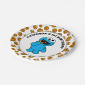 Simple Cookie Monster 1st Birthday Papieren Bordje (Gekanteld)