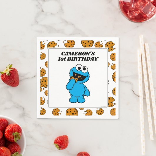 Simple Cookie Monster 1st Birthday  Servet (Insitu)