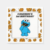 Simple Cookie Monster 1st Birthday  Servet (Voorkant)