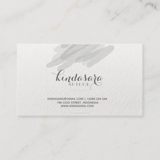 Simple Cool Abstract Grey Waterverf Visitekaartje (Achterkant)