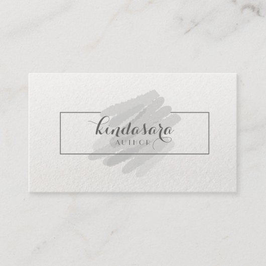 Simple Cool Abstract Grey Waterverf Visitekaartje (Voorkant)