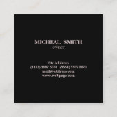 Simple Cool Retro Barber Monogram Scissors Vierkante Visitekaartje (Achterkant)