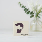 Simple Cool Retro Barber Monogram Scissors Vierkante Visitekaartje (Staand voorkant)