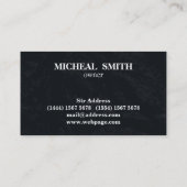 Simple Cool Retro Barber Monogram Scissors Visitekaartje (Achterkant)