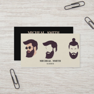 Simple Cool Retro  Barber Monogram Scissors Visitekaartje