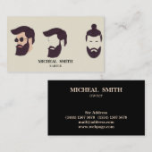 Simple Cool Retro  Barber Monogram Scissors Visitekaartje (Voorkant / Achterkant)