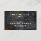 Simple Cool Retro Barber Monogram Scissors Visitekaartje (Achterkant)