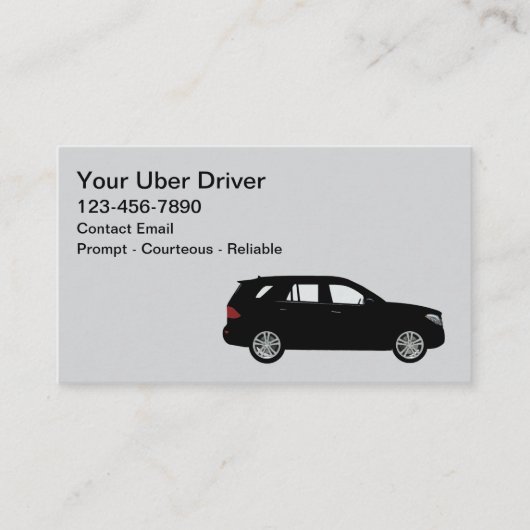 Simple Cool Uber Driver SUV Business Cards Visitekaartje (Voorkant)