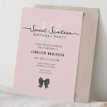 Simple Coquette Bow Sweet 16 Sixteen Blush Pink Kaart<br><div class="desc">Celebrate in Style with Chic Bow Sweet 16 Invitation. Make your Sweet 16 party unforgettable with this modern and classy invitation. Customize with your party details for a chic and elegant touch.</div>