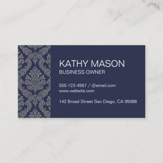 Simple Corporate Damask-patroon Visitekaartje (Voorkant)