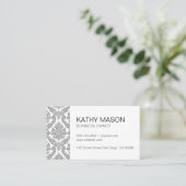 Simple Corporate Damask-patroon Visitekaartje (Staand voorkant)